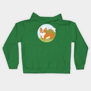 Corgi Hand Drawn Illustration Kids Hoodie